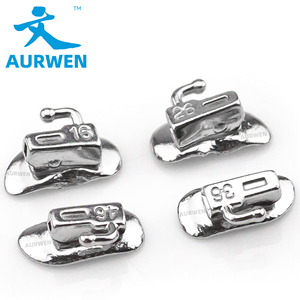 AURWEN Tube buccal orthodontique dentaire non convertible, adhésible, pour 1ère molaire (6e molaire), en acier inoxydable dur 17-4. - Product Image 1