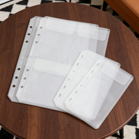 XIER Gift A5/A6/A7 Carpeta de PVC Esmerilado con Cierre de Cremallera, Soporte para Archivos de Planificador, 6 Agujeros, Sobre Transparente, Inserto para Carpeta A6, Hojas Sueltas para Dinero
