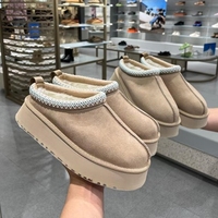 Bottes de neige confortables et imperméables pour femmes 2026, de haute qualité, avec semelle épaisse, style pantoufle, en polaire et fourrure, sans talon, modèle Muffin Botto