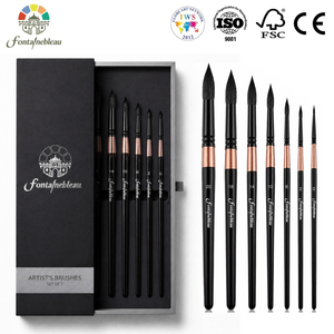 7 pinceaux synthétiques à pointe fine de différentes tailles, en poils d'écureuil, pour aquarelle, dessin et peinture à la gouache - Product Image 1
