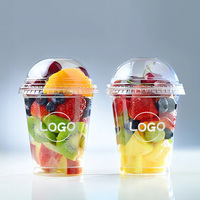 Gobelets en plastique transparent LOKYO avec logo personnalisé pour thé au lait, jus, mocha, 16 oz, gobelets en plastique pour boba avec couvercles en dôme