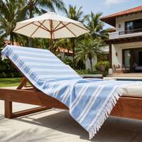 Tavelya Luxury 100% Cotton Wearable Windproof Fringes Tassels Absorbent Turkish Bath Beach Towel Large Oversized Travel