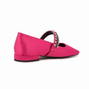 Femmes élégantes chaîne en cristal ceinture Mary Jane chaussures mode bout carré <span class=keywords><strong>prune</strong></span> Satin talons bas dames chaussures <span class=keywords><strong>de</strong></span> fête <span class=keywords><strong>de</strong></span> mariage pour la mariée - Product Image 3
