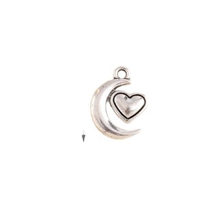 Weny, 20 piezas por paquete: Nuevo colgante de luna con diseño de corazón de melocotón, collar de pulsera con corazón, colgante accesorio para llavero - Product Image 5