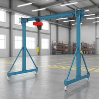 Grúa pórtico móvil ajustable en altura de 1-10 toneladas, personalizable, para manejo de materiales en almacenes