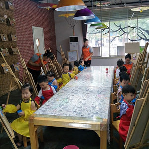 Tablier unisexe en polyester pour enfants, personnalisable avec logo, pour la maternelle, le <span class=keywords><strong>dessin</strong></span>, la peinture artistique, le bricolage, combinaison <span class=keywords><strong>de</strong></span> protection pour enfants, impression publicitaire - Product Image 3