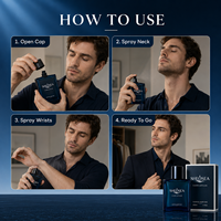 Parfum marin pour homme 1,7 fl oz 50 ml Eau de Toilette longue durée, senteur fraîche océanique aquatique, Cologne Stick pour homme moderne au quotidien et au travail