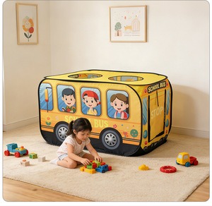 Grande tente de jeu IVY pour enfants, tente de camping imperméable pour l'extérieur, tente automatique pop-up en forme de bus de dessin animé, interactive parent-enfant, unisexe, 5-7 ans - Product Image 6