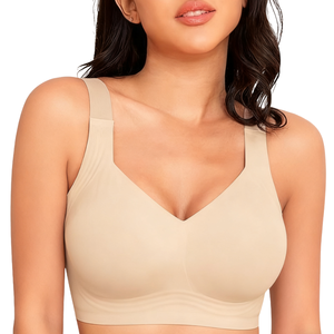Vendita calda senza cuciture da donna doppio <span class=keywords><strong>reggiseno</strong></span> imbottito Push up di supporto comode cinghie larghe con fibbie senza fili <span class=keywords><strong>reggiseno</strong></span> Anti-cedente - Product Image 1