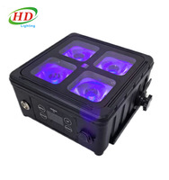 Haute luminosité étanche alimenté par batterie 4x20W RGBWAUV LED Projection Lights Outdoor Ip65 Wash Par pour les clubs et les fêtes