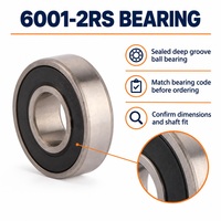 Roulement à billes à gorge profonde 6001 2RS en acier chromé pour roue arrière, compatible avec la trottinette électrique Mijia M365 Pro 2, pièce de rechange