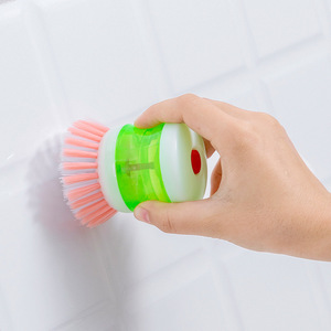 Automatic Liquid Dispensing Dishwashing Brush With Nylon Bristles For Pots And Pans Cleaning - Product Image 3