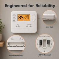 Thermostat de pièce pour pompe à chaleur, vanne O-B, contrôle numérique 2H/1C, chauffage et refroidissement, 24VAC, pour maison résidentielle
