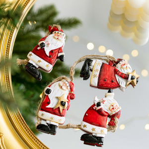 <b>Christmas</b> Resin Santa Ornaments Hanging Retro Style Tree Decorations Mini <b>Figures</b> Hand Painted For <b>Christmas</b> - Product Image 1