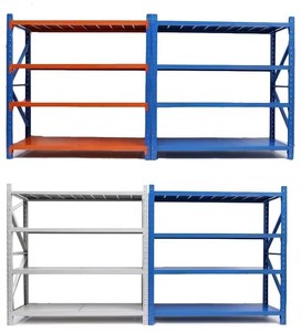 Étagère de stockage en acier réglable pour entrepôt, de capacité moyenne, en métal, à assemblage par vis, thermolaquée, vente en gros - Product Image 1
