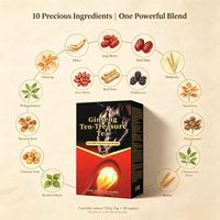 Tisane aux Dix Trésors de Ginseng Naturel en Sachets de 5g x 30 Boîtes – Plantes Séchées à Basse Température pour Infusion Herbal