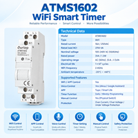 Interrupteur intelligent ATMS1602, universel, contrôle par application IOS Android, Wifi, minuterie, mini-interrupteur intelligent électronique, rail DIN, Wifi 2.4ghz, 2300W