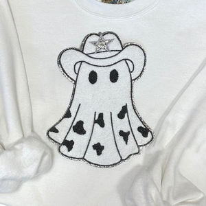 Patchs personnalisés en chenille brillants de Noël avec des paillettes, motif Père Noël, petite taille, en sergé - Product Image 6