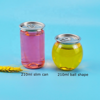 Bouteille/Canette en Plastique PET Transparente Vide de 350 ml pour Boissons Gazeuses avec Couvercle à Ouverture Facile