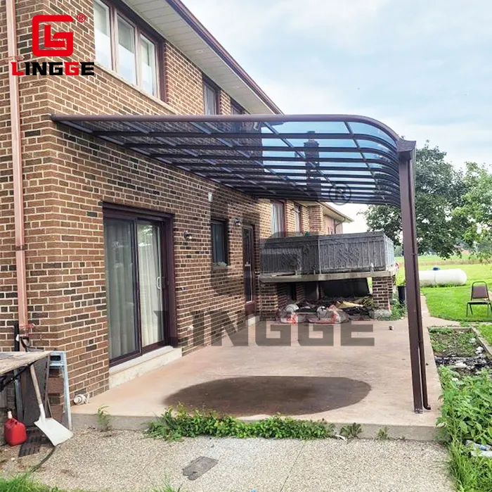 Fabriek Uv Weerstand Waterdicht Metalen Aluminium Luifels Luifel Polycarbonaat Patio Dak Cover Voor Balkon