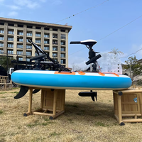 Bateau de pêche gonflable électrique Yak Outdoors en PVC, modèle YKI-34, plateforme de pêche en mer ronde pour la pêche au leurre