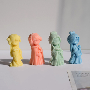 <span class=keywords><strong>Moule</strong></span> en silicone de style ancien pour figurine de dame élégante et classique, idéal pour la création d'ornements en plâtre, résine, bougies et artisanat DIY - Product Image 1