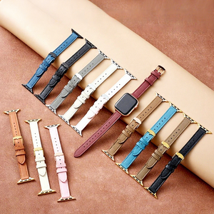 Upro Slim Genuine Leather Band for apple Watch 11 10 9 8 7 SE Top grain Lychee pattern Tapered Watch Strap Custom Color Luxury - Product Image 1