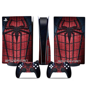 Autocollant de dessin animé Marvel <span class=keywords><strong>Spider</strong></span>-<span class=keywords><strong>Man</strong></span> pour console de jeu PS5 Slim, décoration pour enfants, vente en gros, cadeau de fête, personnalisé - Product Image 2