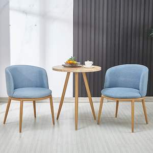 Ensemble table et chaises de balcon style nordique, en bois massif, mobilier de jardin minimaliste pour usage extérieur, deux places - Product Image 2