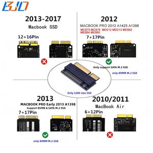 Carte adaptateur SSD SATA M.2 B-Key 7+17 broches pour <span class=keywords><strong>MacBook</strong></span> Pro <span class=keywords><strong>2012</strong></span> et début 2013 A1425 A1398 ME662 ME664 ME665 MC975 MC976 MD212 MD213 - Product Image 3