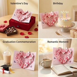 Venta de Fábrica, Tarjeta de San Valentín 3D Pop-up, Tarjeta Pop-up con Corazón, Tarjetas de Agradecimiento - Product Image 6
