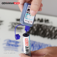 Marqueurs pour tableau blanc en verre GENVANA OEM à logo personnalisé, haute luminosité, effaçables à sec, encre rechargeable, noir/bleu/rouge, MOQ 20000, direct usine