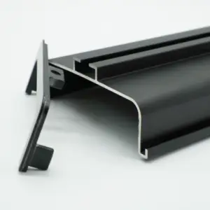 WLF-2219铝制高拉C型材隐藏式柜门拉手铝窗u型中柜带盖端盖