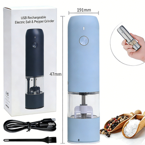 Modern Plastic <b>Pepper</b> <b>Grinders</b> One Hand Control Smart USB Rechargeable ABS+PC Salt and <b>Pepper</b> for Daily Cooking PM-003L Food-Gra - Product Image 4
