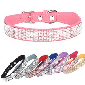 Vente chaude personnalisé mignon éblouissant fabriqué à la main cristal diamant strass daim cuir petit chien chat collier - Product Image 2