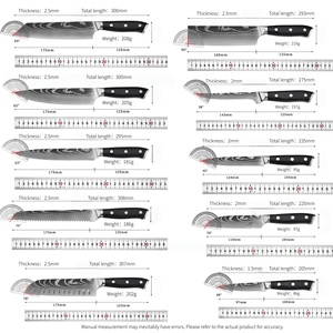 Juego de 10 Cuchillos de Cocina de Damasco con Caja de Regalo, Venta al por Mayor para Tiendas Minoristas y Suministros de Cocina - Product Image 4