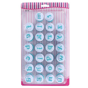 26 alfanuméricos superior/inferior herramienta de plástico para hornear galletas molde de prensa de resorte para Flip Sugar Cake Printing Cake Tools - Product Image 5