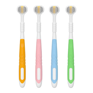 Cepillo de dientes de tres lados con cerdas suaves, cepillo de dientes manual para adultos, color aleatorio, cuidado dental de alta calidad, uso doméstico - Product Image 5