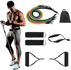 Ensemble de 11 bandes de résistance en latex réglables à 5 niveaux pour la musculation et le fitness - Product Image 5
