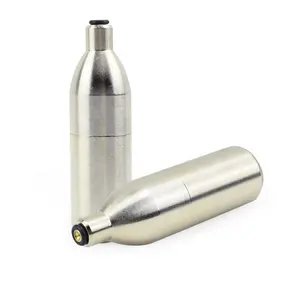 Mini botella de cilindro de Gas sin rosca de aluminio Action Union, Cartucho recargable de 8g C02, 8 gramos para reciclaje de chalecos salvavidas