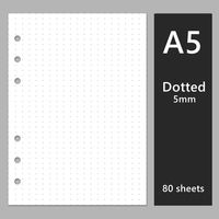 A5 A6 6 anneaux insérer papier 90 pages feuilles mobiles papier de recharge pour journal cahier mensuel hebdomadaire planificateur budgétaire classeur rechargeable