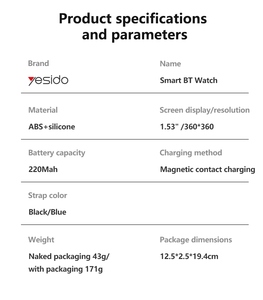 Reloj Inteligente Yesido BT5.2 con Pantalla de 1.53 Pulgadas, Batería de Gran Capacidad, Sensor de Ritmo Cardíaco, Registro de Salud Deportiva, Llamadas de Voz, IO43 - Product Image 5