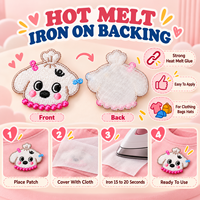 Patchs brodés animaux mignons thermocollants pour vêtements, sacs, chapeaux, accessoires de vêtements pour enfants, vente en gros