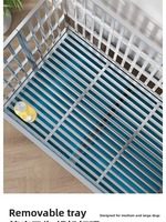 Jaula Plegable para Perros de Acero Inoxidable Resistente, Marco Cuadrado Transpirable, Uso en Interiores, Todas las Estaciones, para Razas Medianas/Grandes