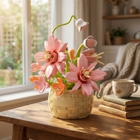 Ensemble de blocs de construction Mini Fleurs en plastique ABS, jouet de construction sur le thème des plantes succulentes, collection botanique, cadeau d'anniversaire pour tous les âges