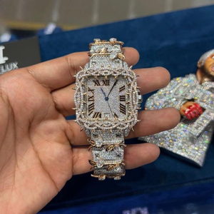 Orologio di Lusso Hip Hop Completamente Tempestato di Diamanti VVS in Moissanite, Movimento Automatico Digitale, Acciaio Inossidabile, Argento Sterling 925 Fatto a Mano - Product Image 3