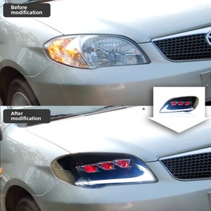 Conjunto de Faros Delanteros LED de 12V con Tres Lentes para Vios 2005-2007 con Luz Diurna y Señal de Giro - Product Image 2