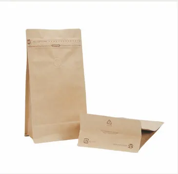Su misura scatola di fondo del sacchetto 12 once di plastica sacchi di caffè con valvola dell'aria e della chiusura lampo
