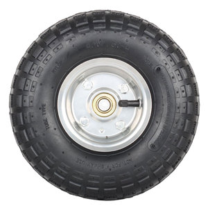 PR1003 10X3.00-4 Pnaeumatic Rubber <b>Wheel</b> 10 Inch 3.00-4 Inflatable Tire Steel Rim 3/4" Axle Hole Garden <b>Cart</b> Hand Truck - Product Image 2