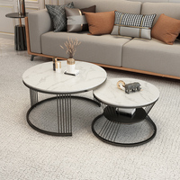 Table basse en ardoise de luxe léger, design simple et réputé, accessoires de salon, support métallique, table basse ignifuge